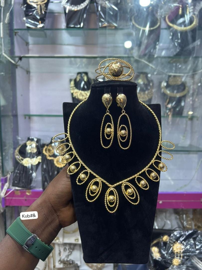 Premium 3-Piece Sculptural Rope-Twist Planetary Statement Jewelry Set