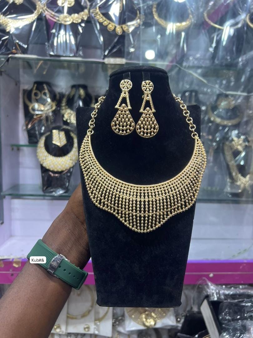 Premium 2-Piece Vintage Filigree Mesh Statement Jewelry Set