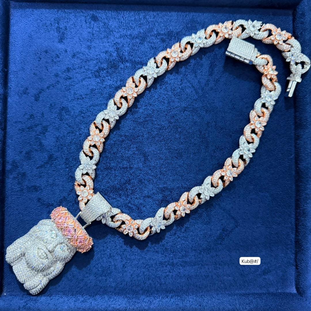 Premium Iced-Out Two-Tone Cubano Link Statement Necklace