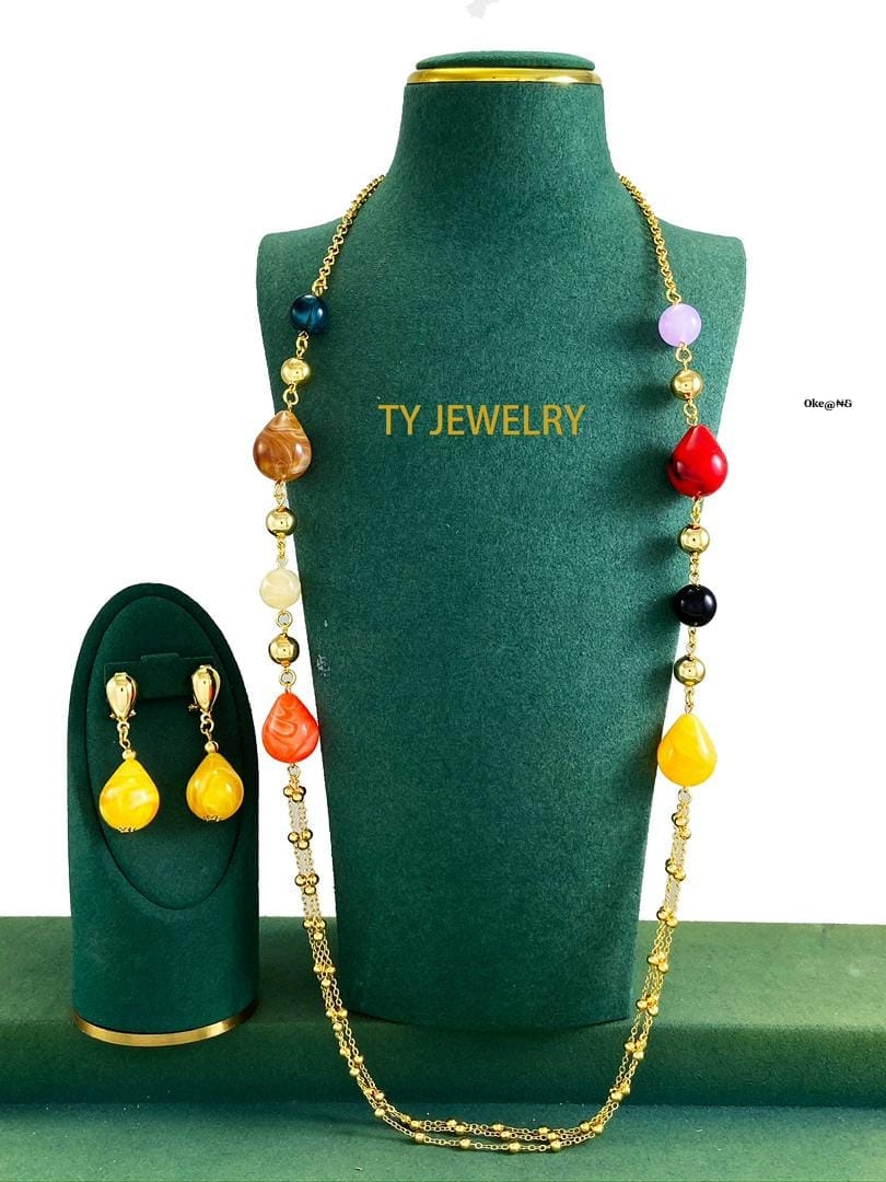 Premium 2-Piece Gold-Tone Opera Boho-Chic Statement Jewelry Set
