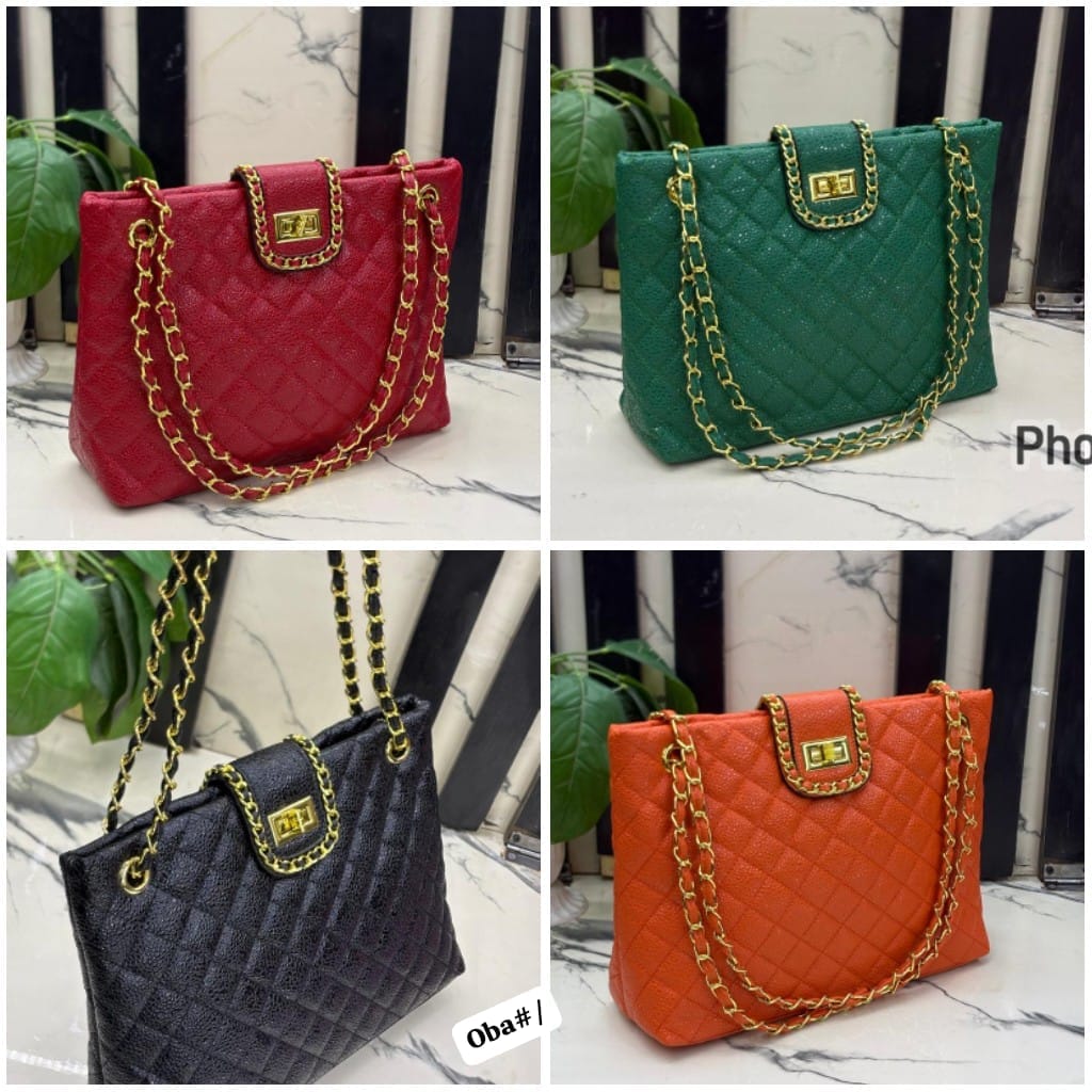 Premium Caviar Quilted Leather Shoulder Tote Bag - Image 2