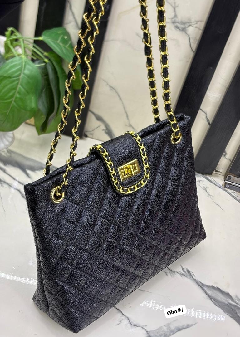 Premium Caviar Quilted Leather Shoulder Tote Bag