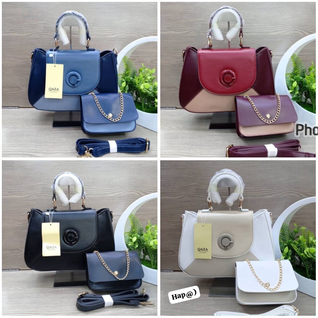 Premium Pebbled Leather Top-Handle Satchel 2-Piece Set - Image 2
