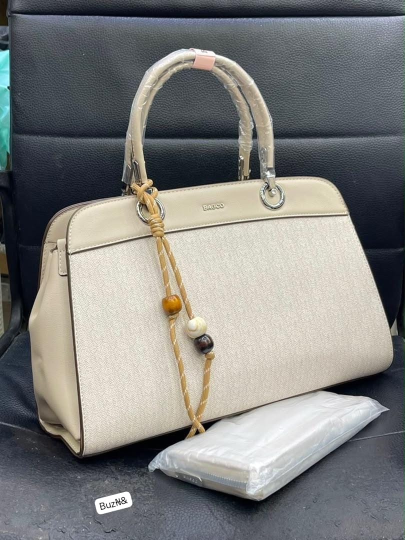 Premium BAGCO 2-Piece Herringbone Satchel Set