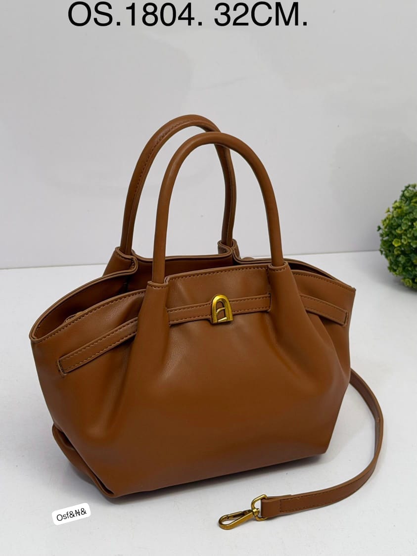 Premium Minimalist Leather Ruched Satchel Bag - Image 3