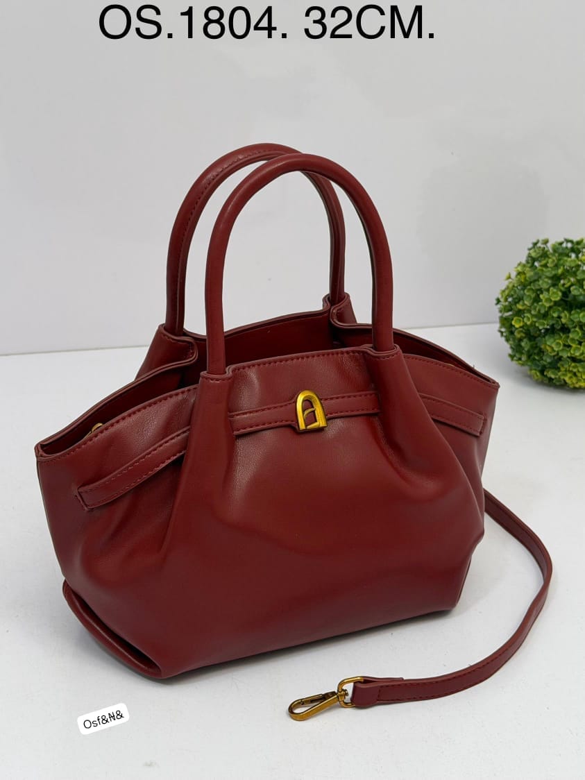 Premium Minimalist Leather Ruched Satchel Bag - Image 2