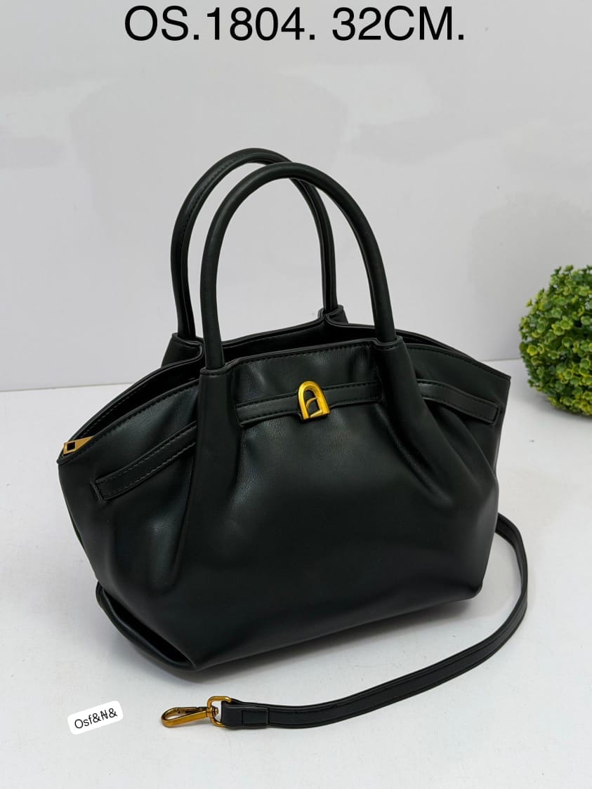 Premium Minimalist Leather Ruched Satchel Bag