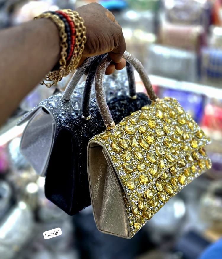 Premium Chunky Crystal-Flap Mini Satchel Bag