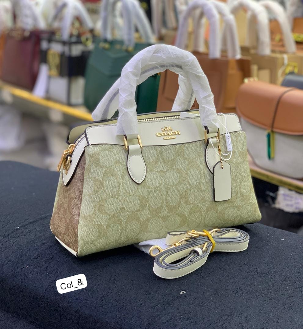 Coach Premium Signature Canvas Satchel Bag - Image 4