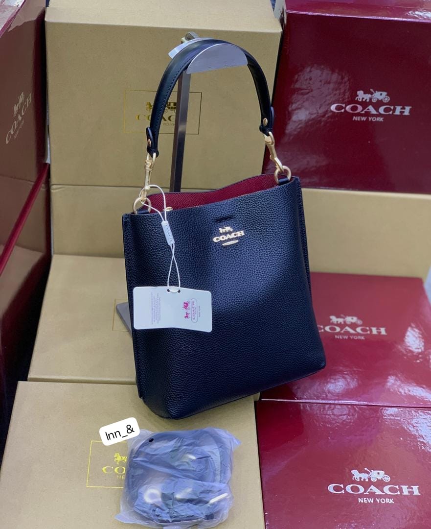 Coach Premium Pebbled Leather Small Town Bucket Bag
