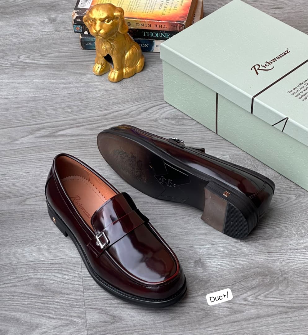 Premium High-Shine Monk-Strap Slip-On Dress Shoes