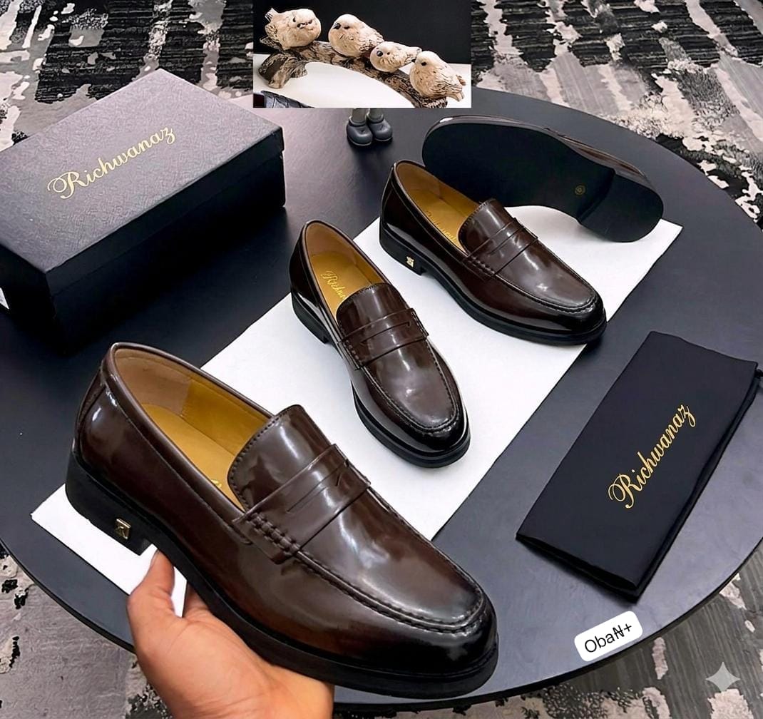 Premium High-Shine Slip-On Dress Shoes with Cushioned Leather Lining - Image 2