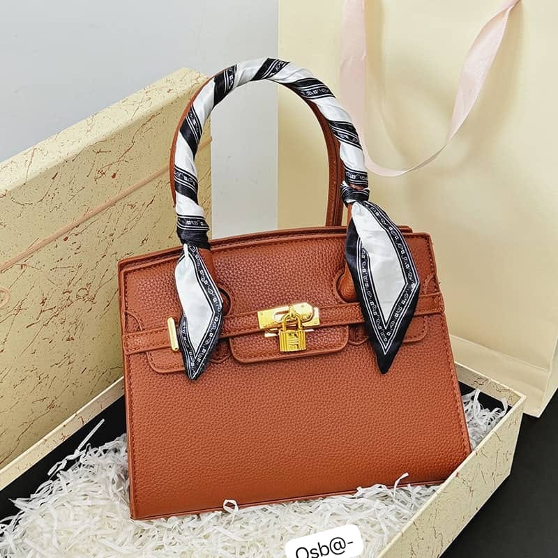 Women's Luxury Structured Pebbled Top-Handle Satchel Bag - Image 3