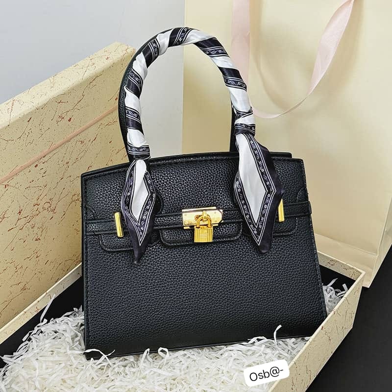 Women's Luxury Structured Pebbled Top-Handle Satchel Bag