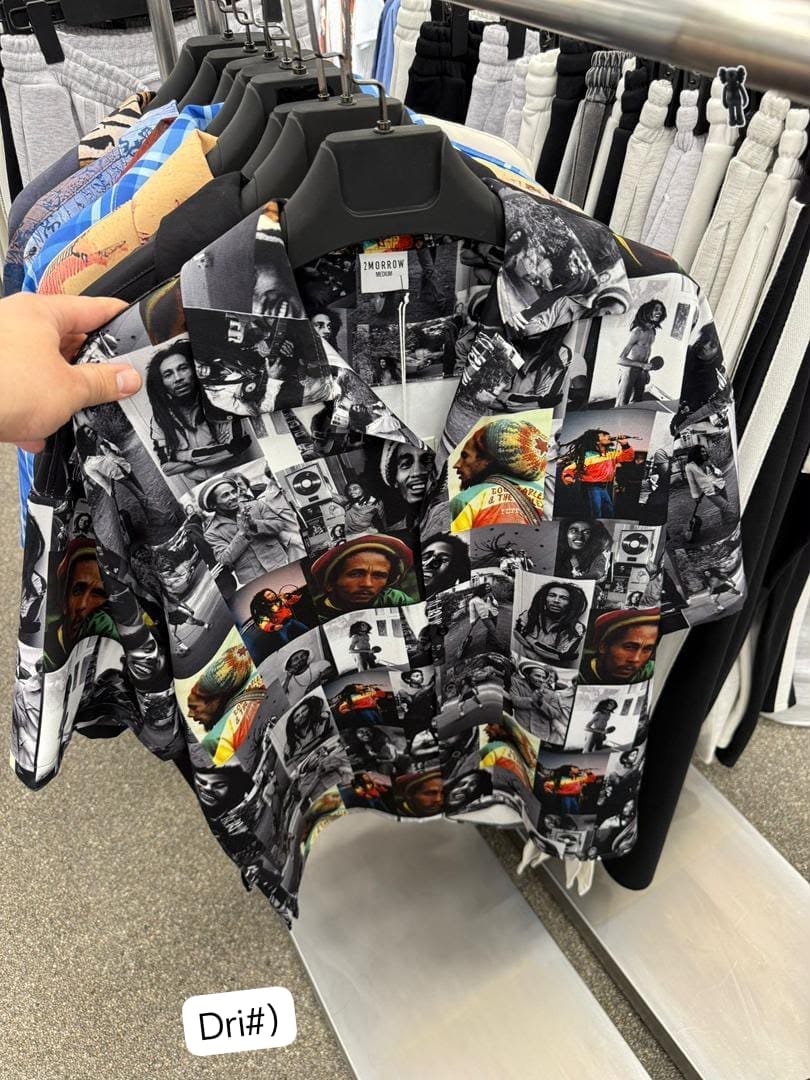 Men's Premium Bob Marley Graphic Print Short Sleeve Shirt