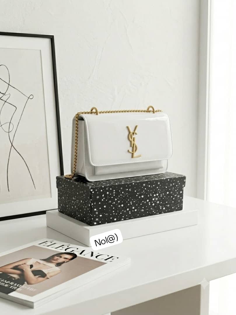Saint Laurent Women's Premium Patent Leather Envelope Crossbody Bag