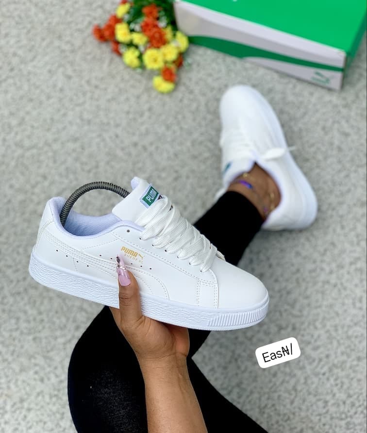 Puma Women's Suede XL Premium Triple White Sneakers