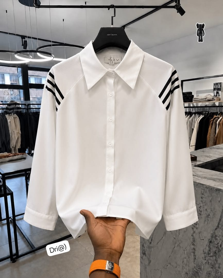 Men’s Crisp White Modern Minimalist Dress Shirt