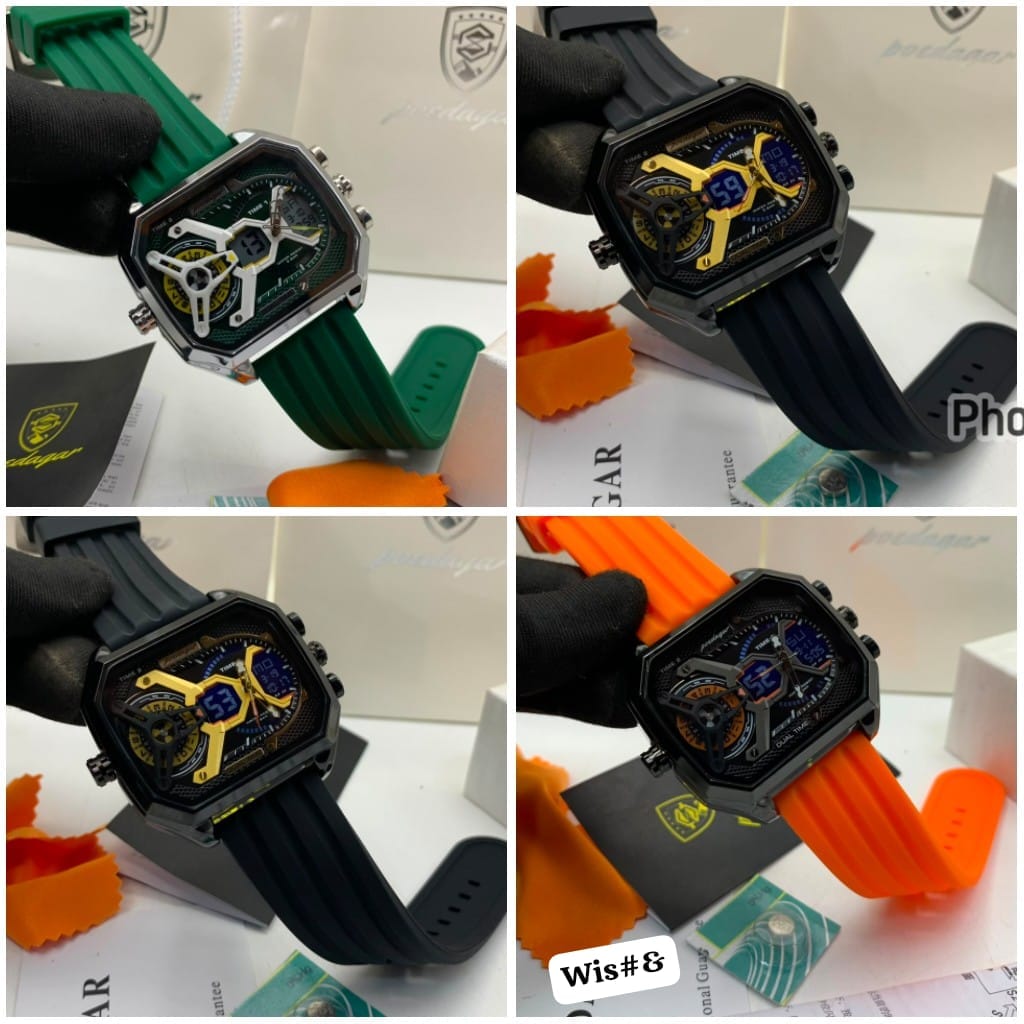 Poedagar Men's Cyberpunk Dual Time Sport Watch - Image 4