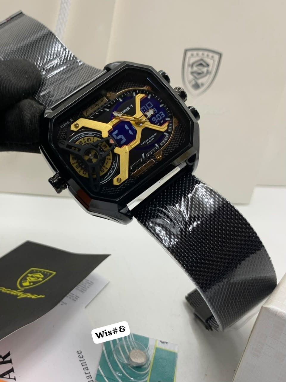 Poedagar Men's Cyberpunk Dual Time Sport Watch - Image 3