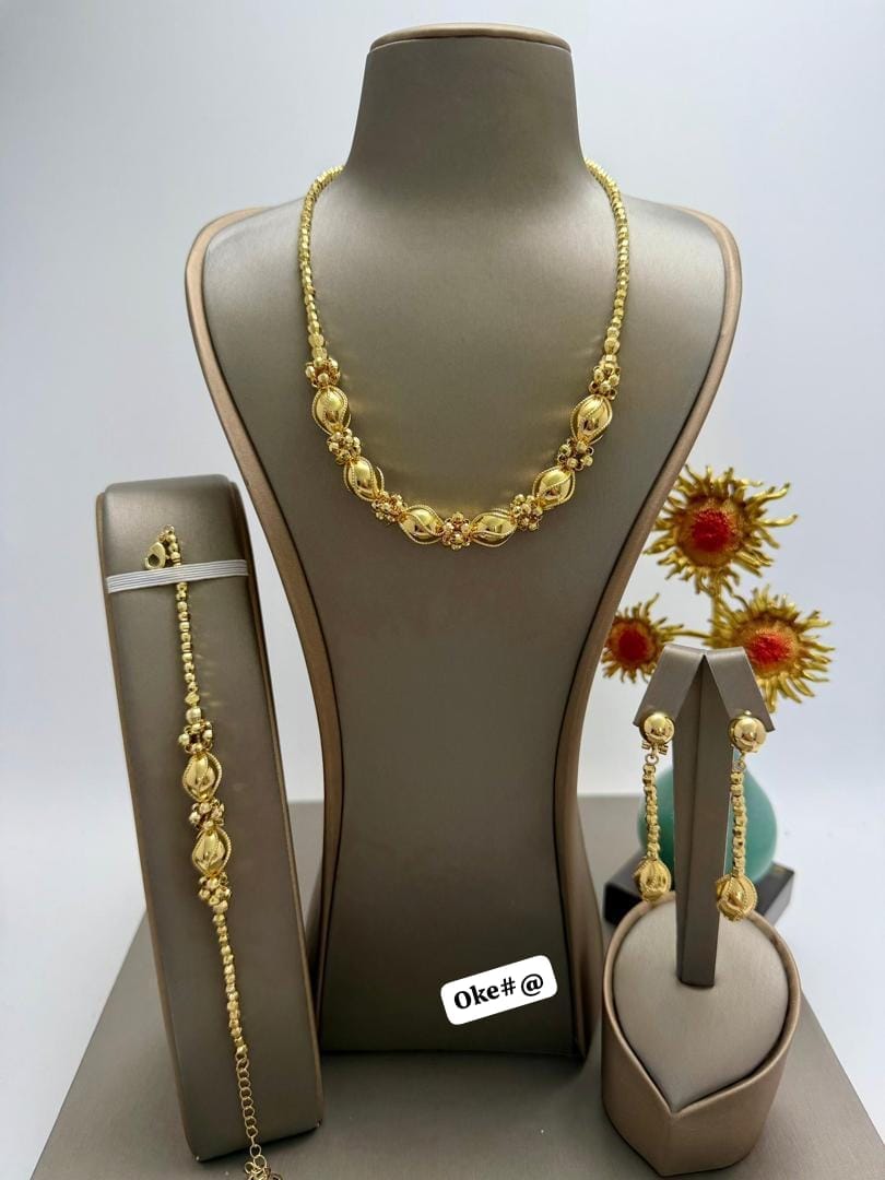 Elegant 18K Gold-Plated Beaded Jewelry Set