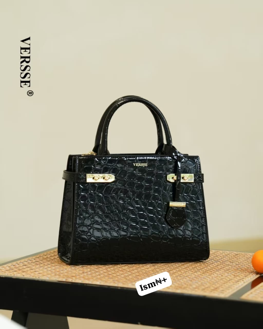 VERSSE Premium Croc-Embossed Top-Handle Satchel - Image 4