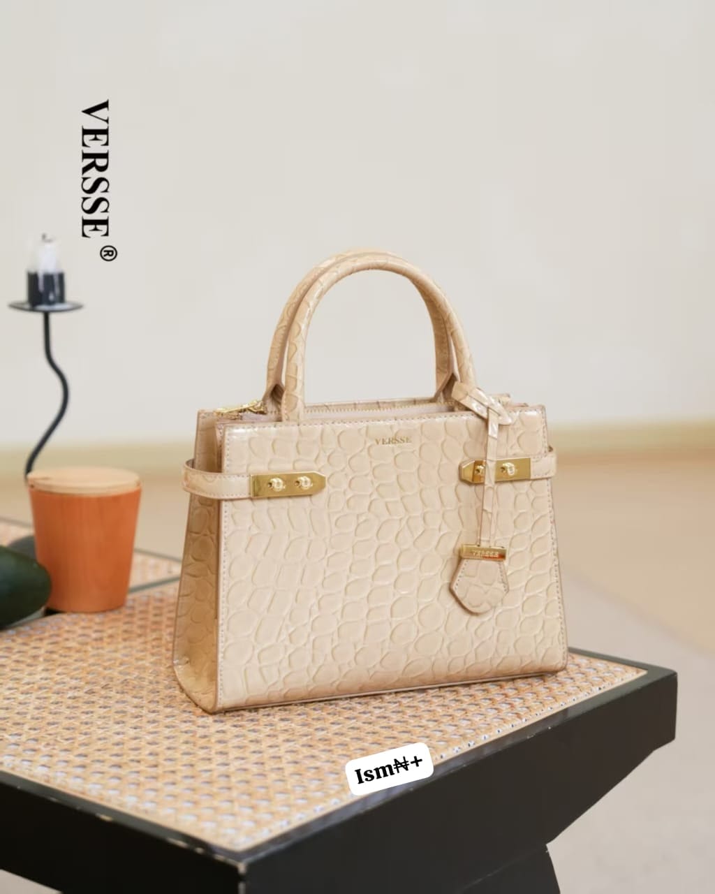 VERSSE Premium Croc-Embossed Top-Handle Satchel