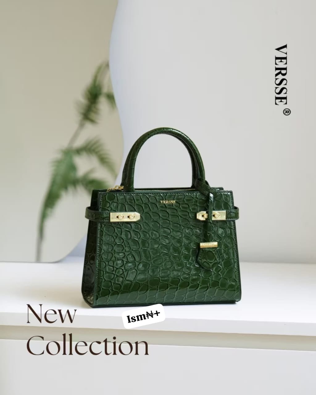 VERSSE Premium Croc-Embossed Top-Handle Satchel - Image 2