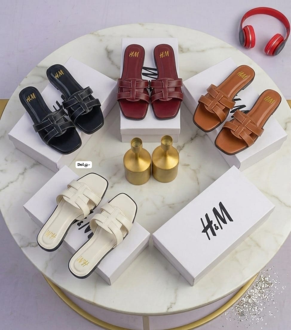 Women's Contrast-Stitched Cutout Flat Slide Sandals
