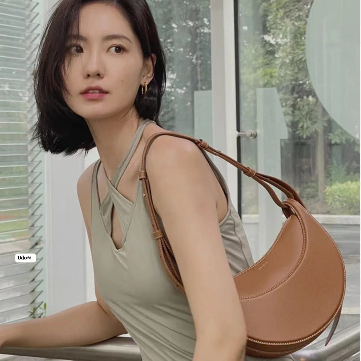 Polène Paris Tonca Leather Shoulder Bag