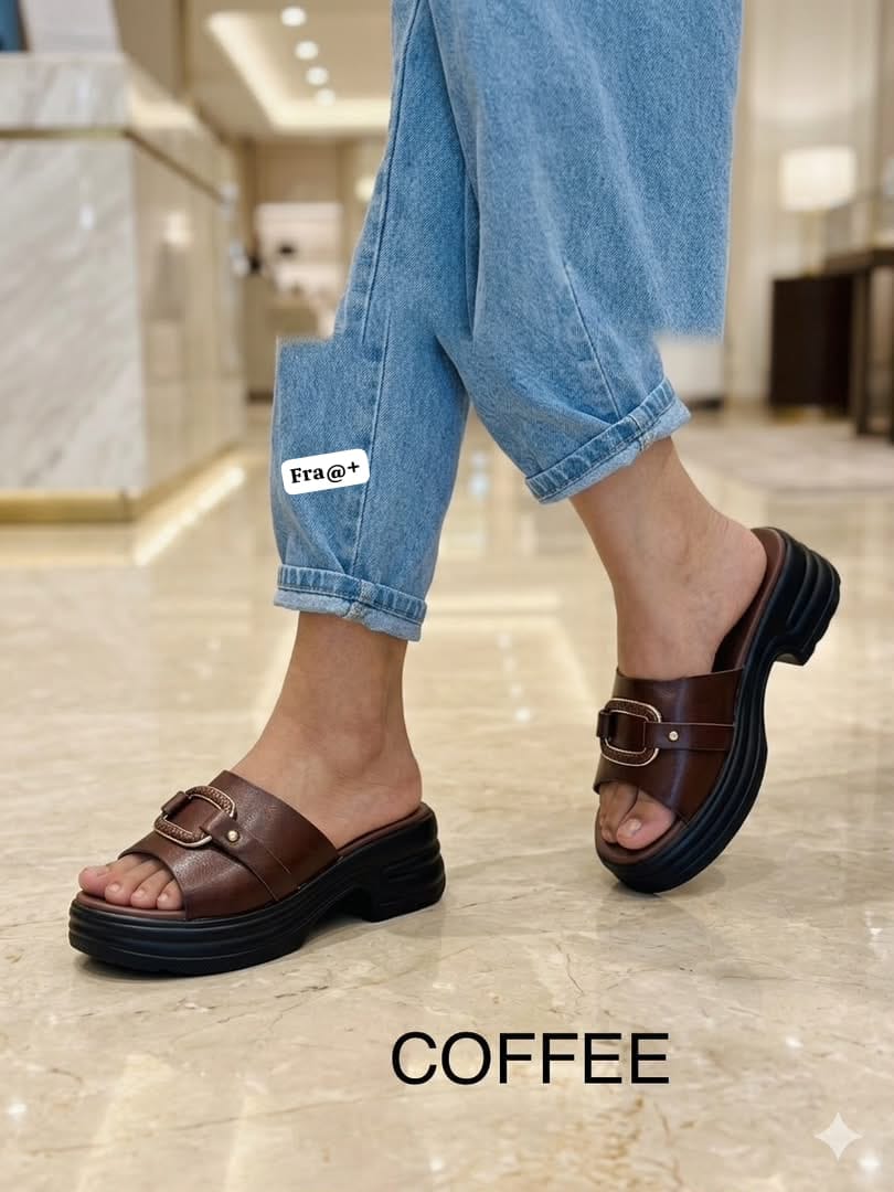 Chunky Buckled Open-Toe Platform Slide Mules - Image 3