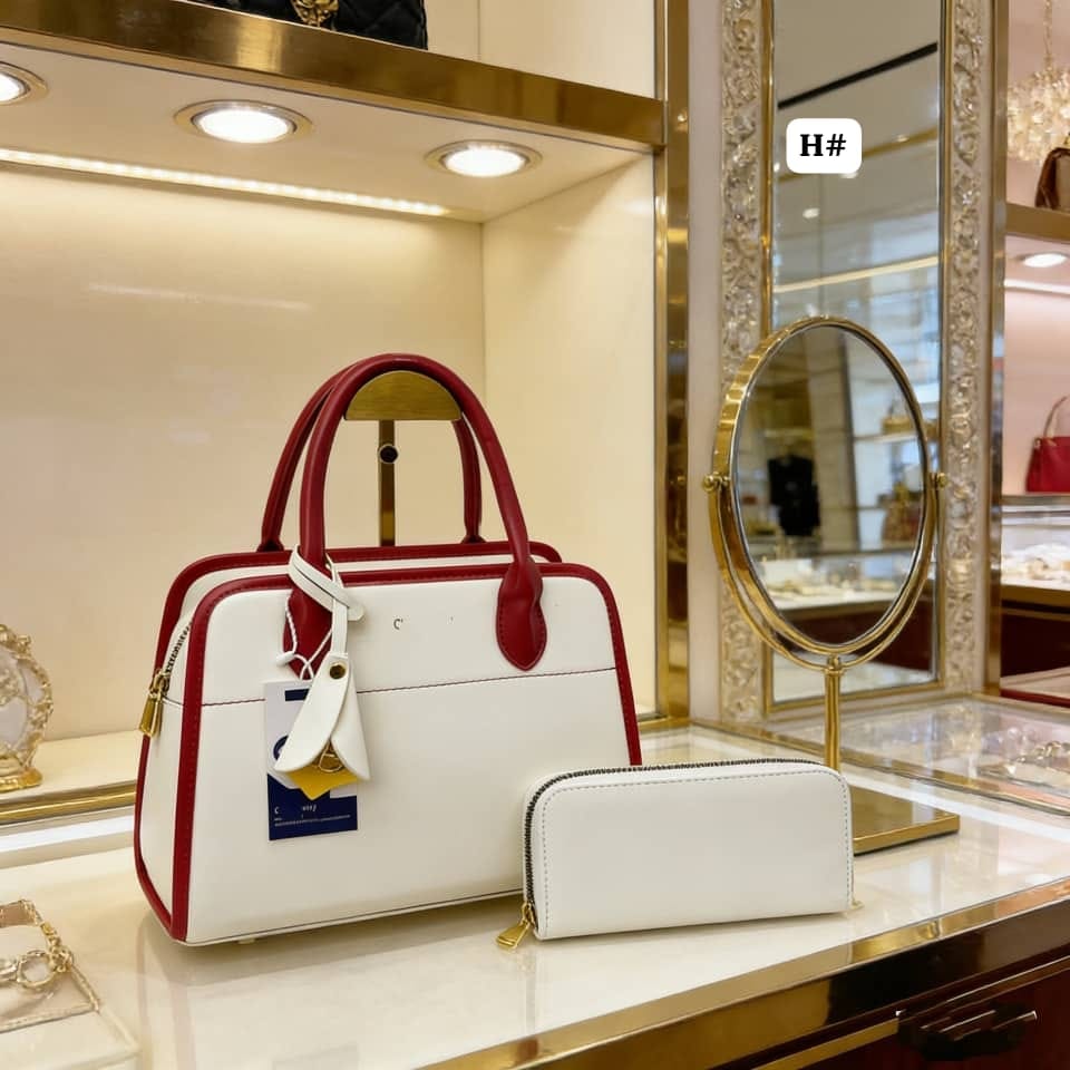 Luxury Leather Satchel Handbag Set with Matching Zip Wallet - Image 7