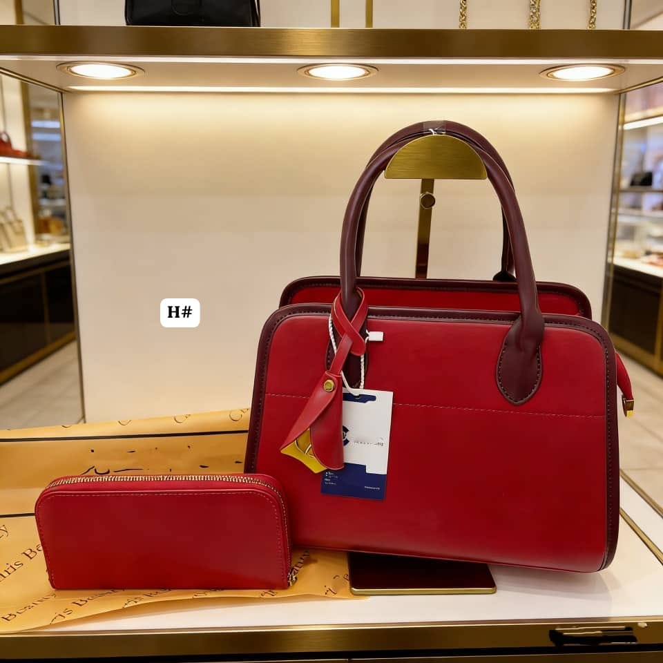 Luxury Leather Satchel Handbag Set with Matching Zip Wallet - Image 4