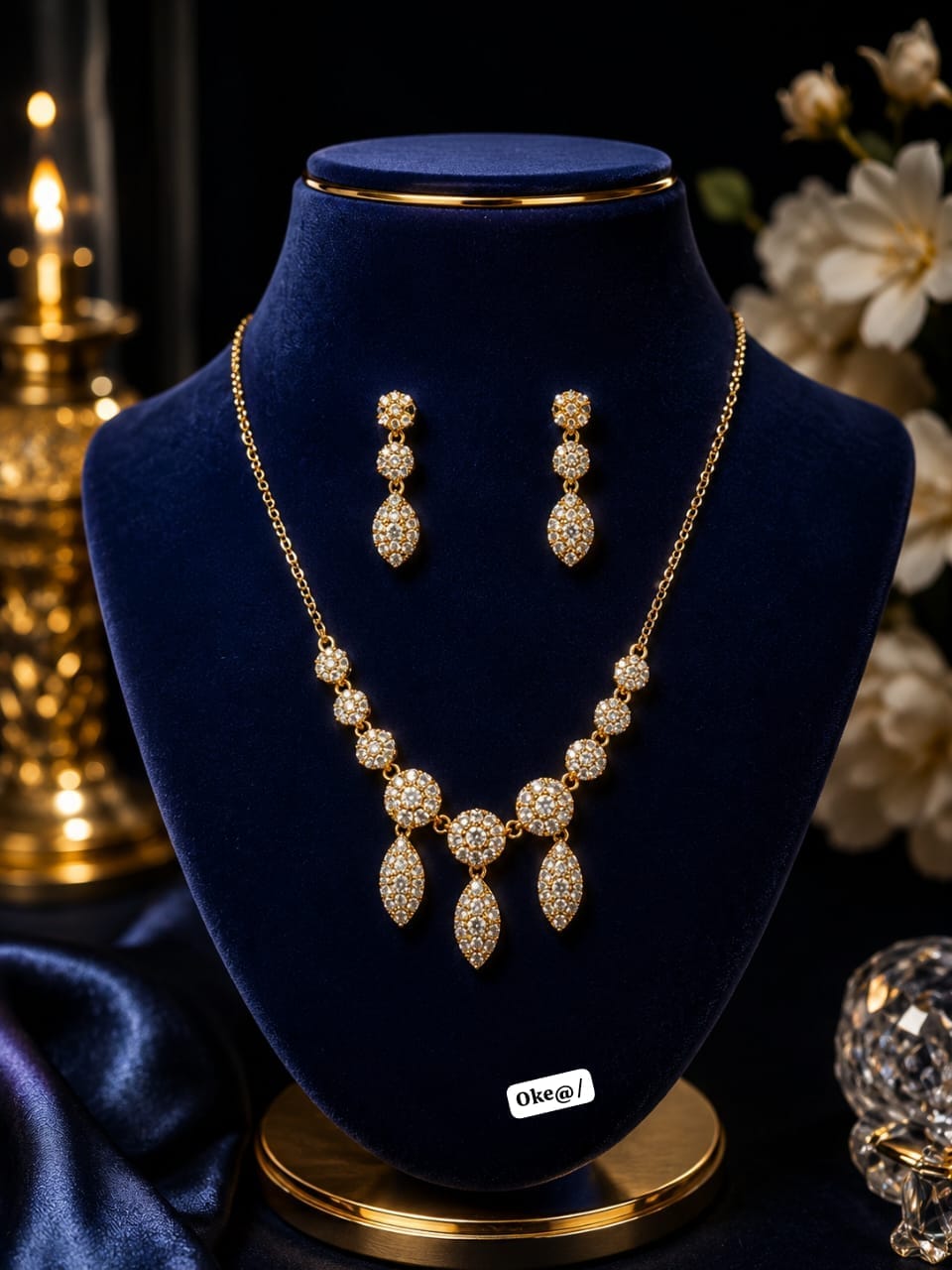 Marquis Drop Necklace & Matching Earrings