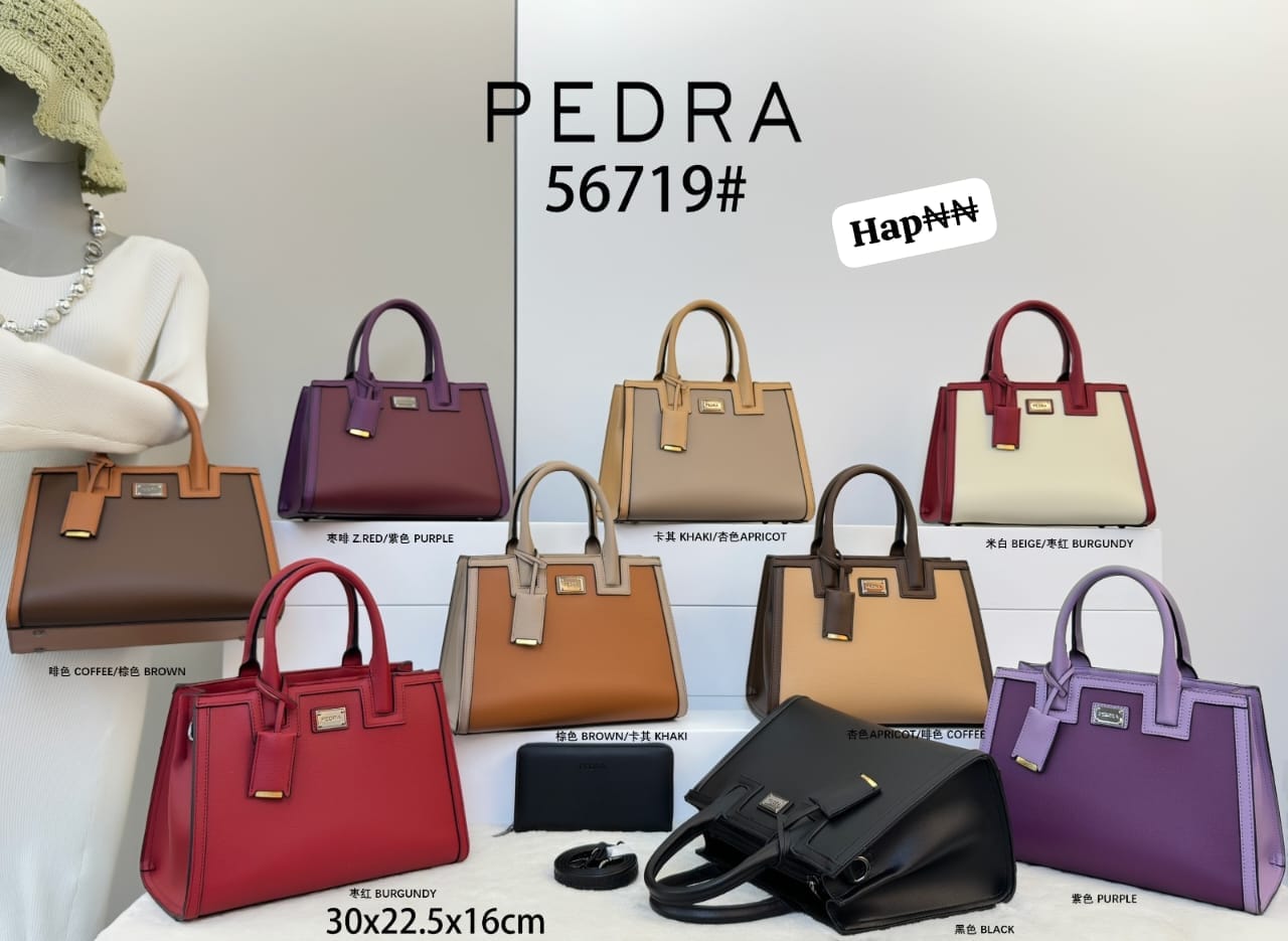 PEDRA Executive Two-Tone Structured Leatherette Tote Bag - Image 3