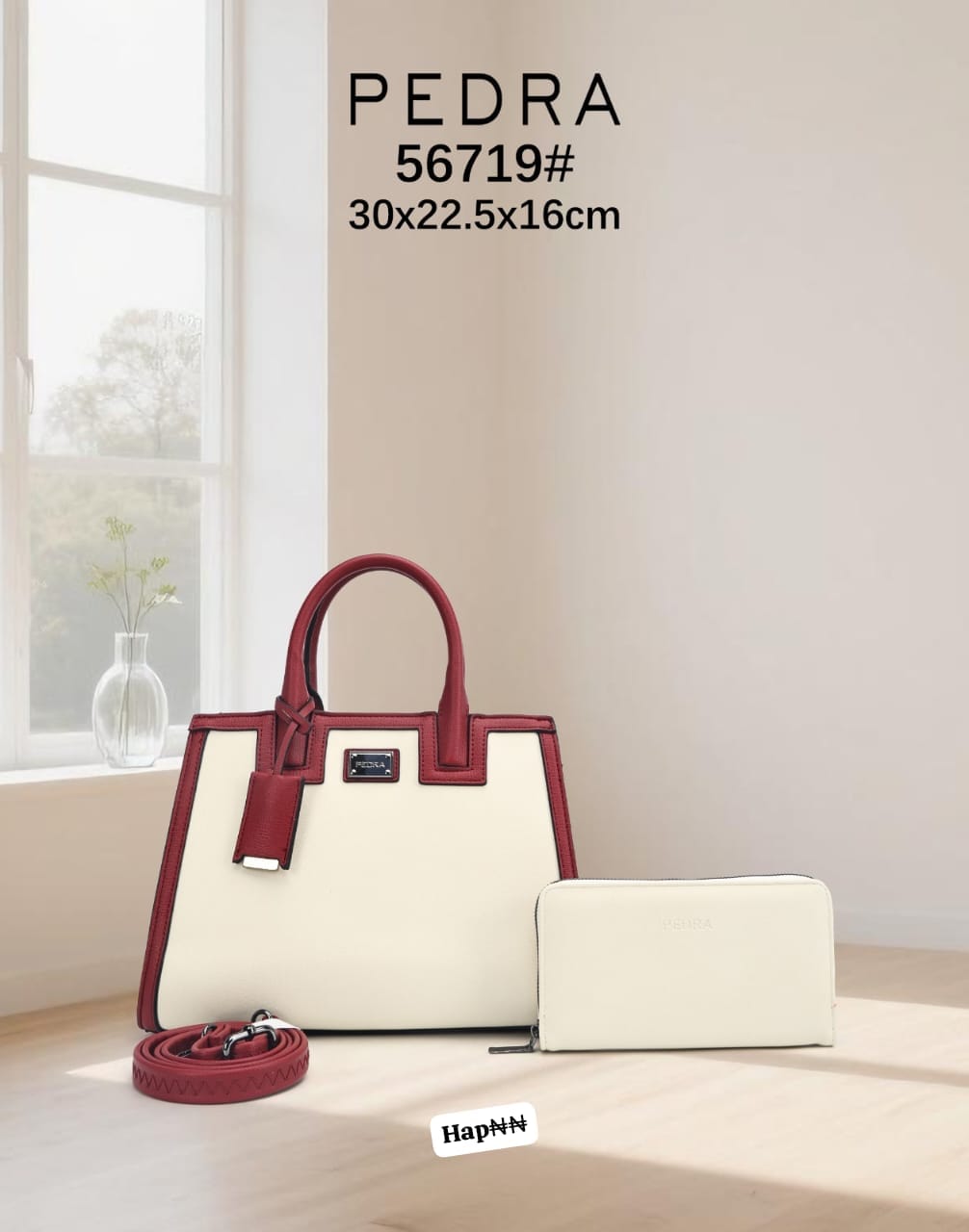 PEDRA Executive Two-Tone Structured Leatherette Tote Bag - Image 2