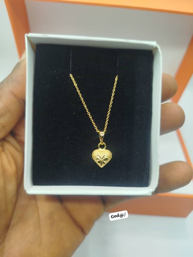 Dainty Gold-Tone Heart Pendant Necklace