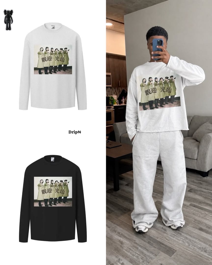 Asian Cinema Graphic Long-Sleeve Shirt