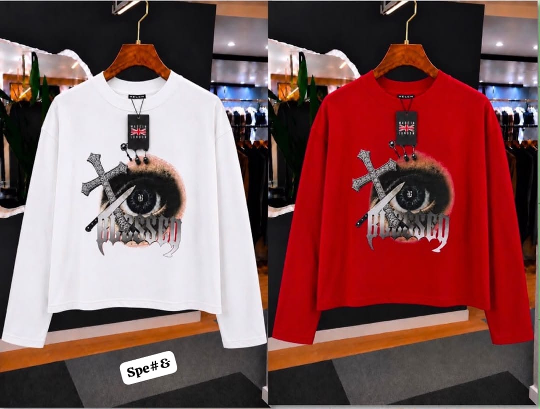 Men's MELCH "BLESSED" Graphic Long-Sleeve Shirt