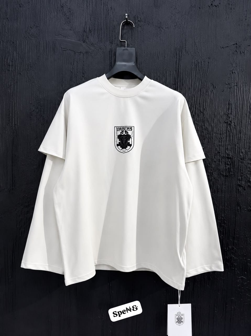 Men's BALENCIAGA Crest Graphic Layered Long-Sleeve Shirt