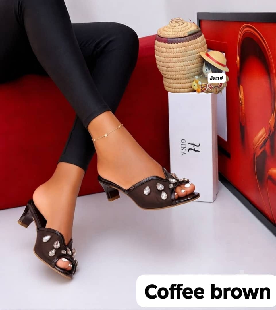 Women's Rhinestone Studded Low Block Heel Sandals - Image 3