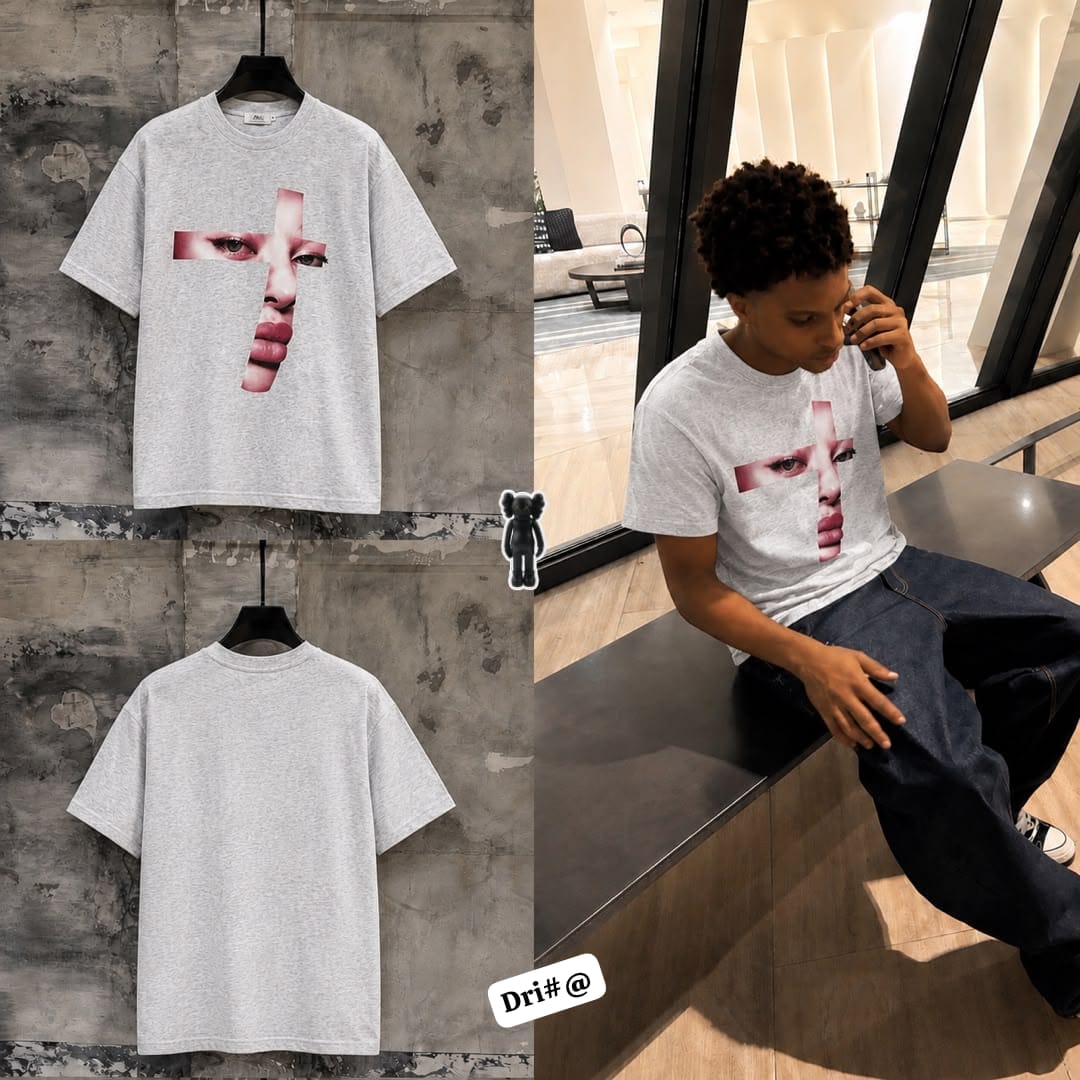 Men's Surreal Pink Face Cross Graphic Tee