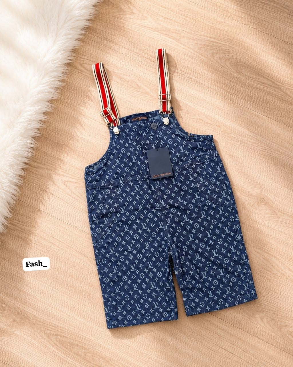 Louis Vuitton Kids' Monogram Denim Dungarees – Designer Overall Shorts