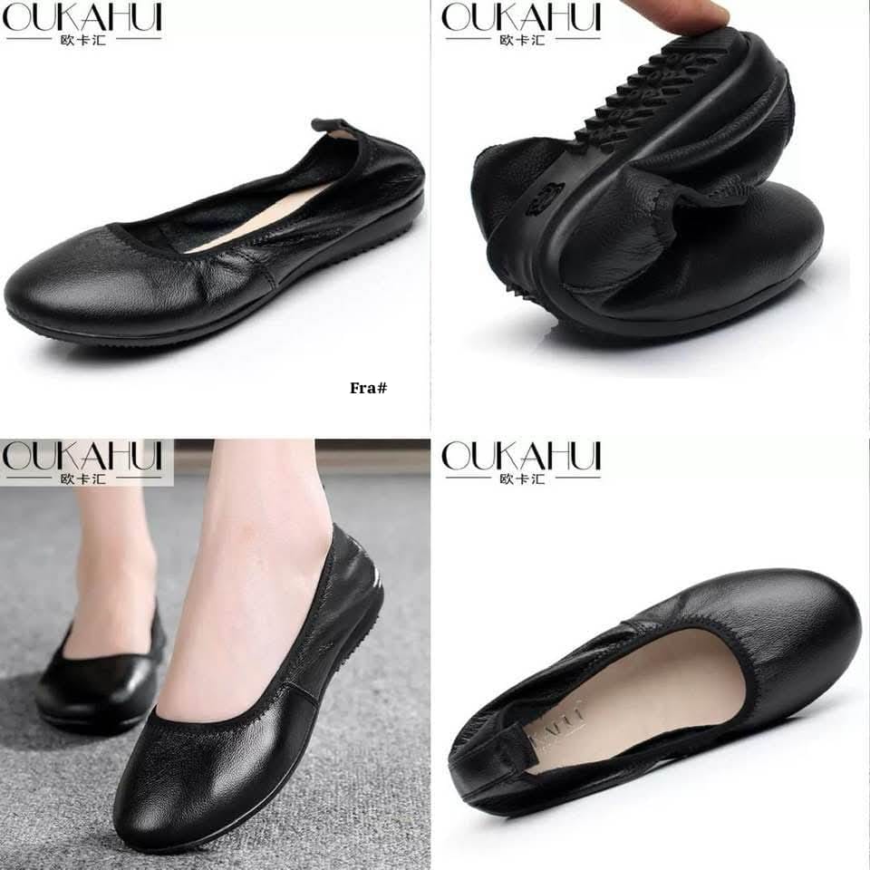 Women’s Ultra-Flexible Genuine Leather Foldable Ballet Flats