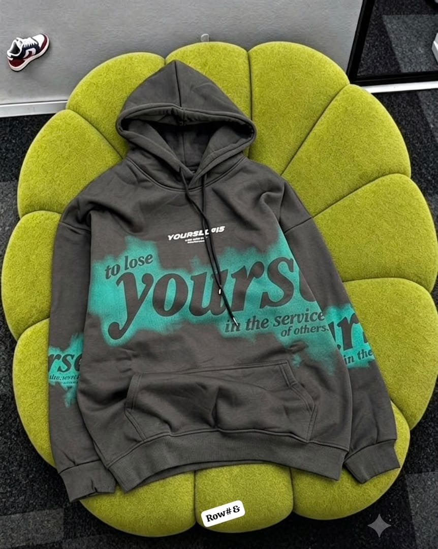 Men's Vintage Washed Oversized Teal Graphic Hoodie