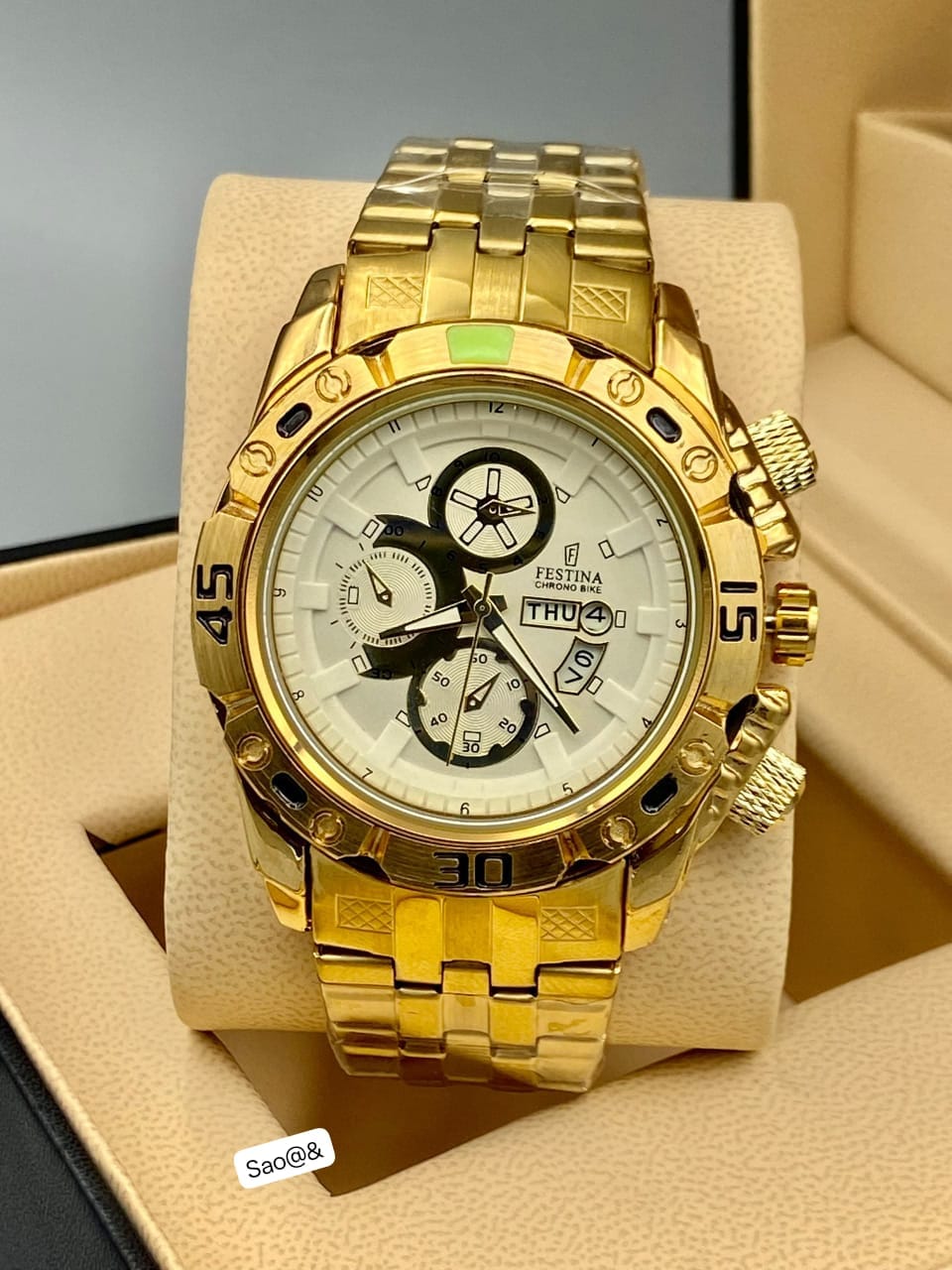 Festina Chrono Bike Men’s Gold Stainless Steel Chronograph Watch