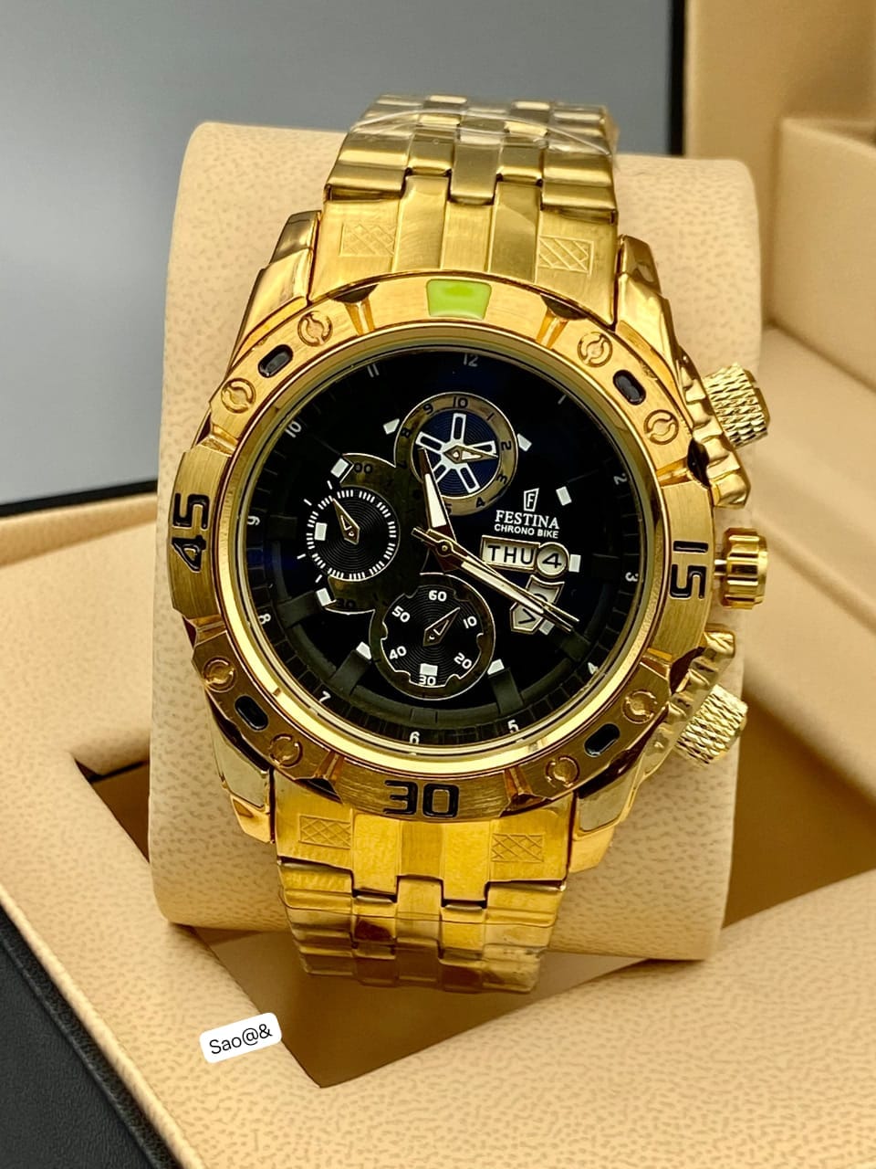 Festina Chrono Bike Men’s Gold Stainless Steel Chronograph Watch - Image 2