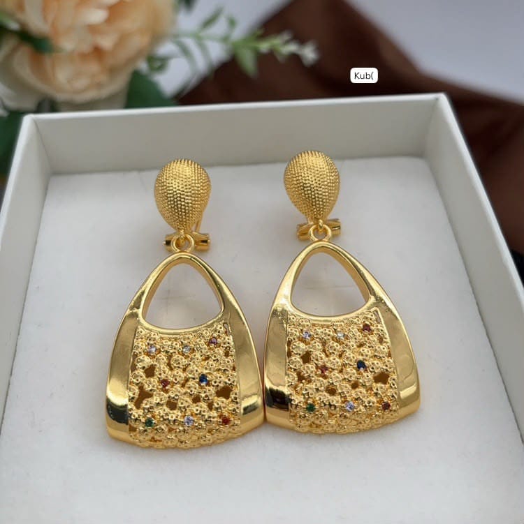 Multicolored Gemstone Filigree Statement Earrings
