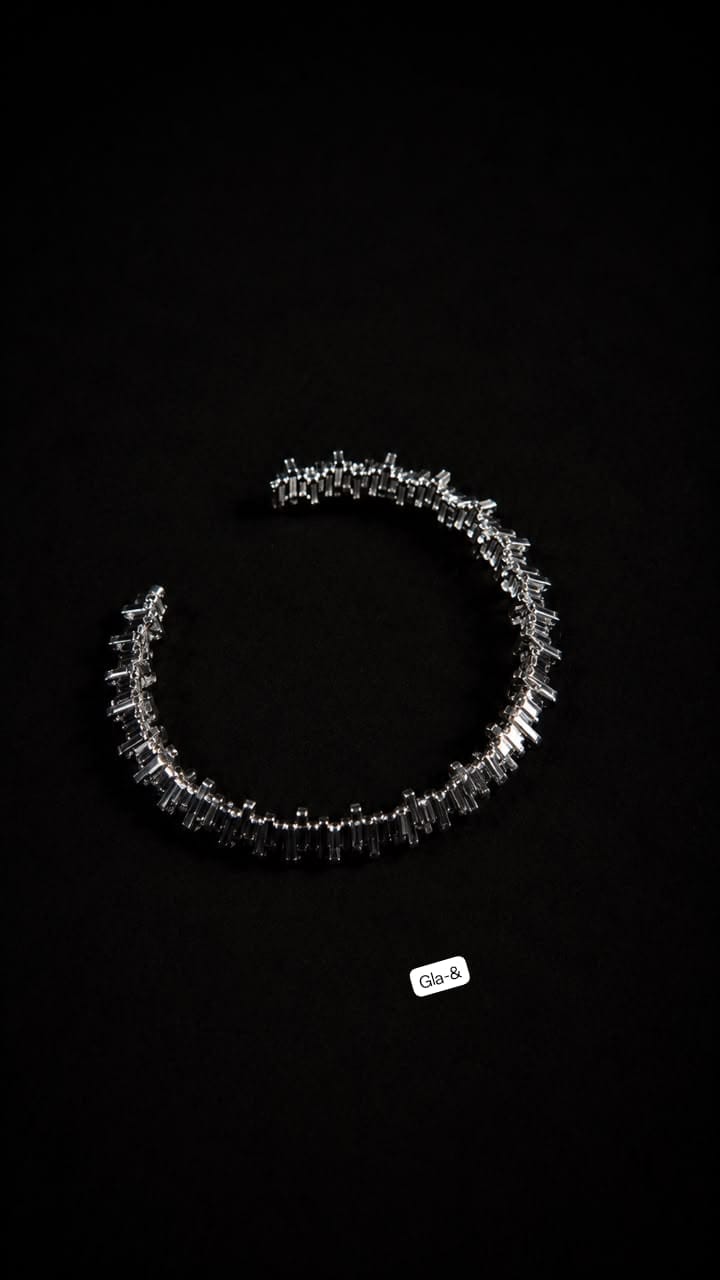 Luxury Crystal Baguette Open Cuff Bangle - Image 2