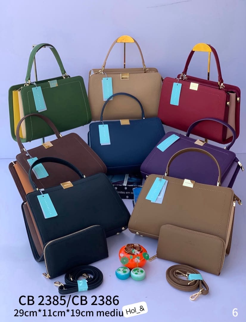 CHRISBELLA Structured Multi-Compartment Top-Handle Satchel Bag Set - Image 3